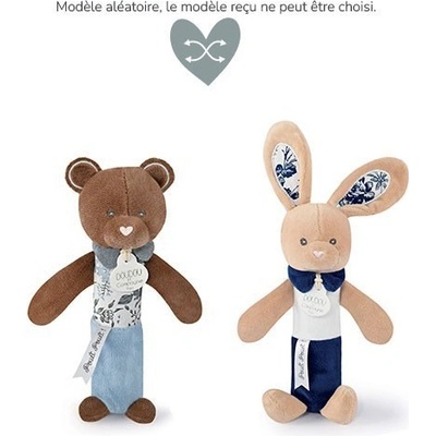 Doudou Chrastítko pískací 17 cm medvěd