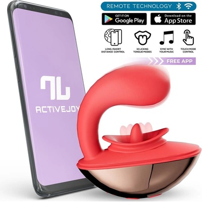 INTOYOU App Series Rondy Vibrating & Licking Tongue Stimulator with App Red