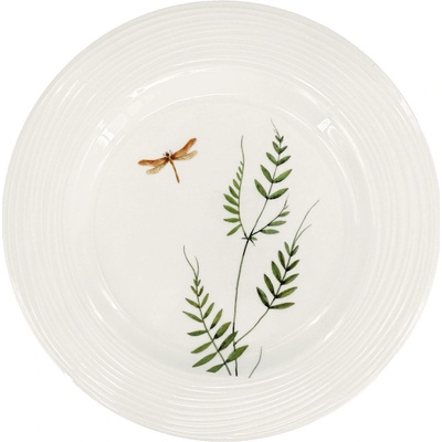 by inspire Porcelánový mělký talíř Croft Vážka 27,5cm, zelená/hnědá