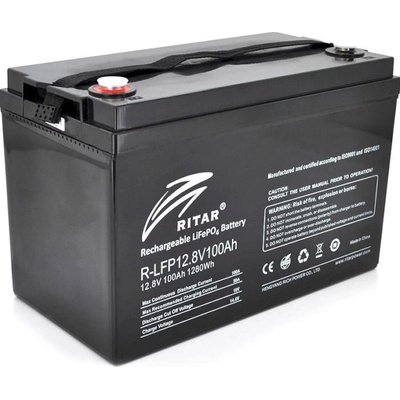 Ritar Литиево йонна LIFePO4 Батерия за соларни системи LFP12.8V100AH 12V / 100Ah -330/ 172 /214 mm F12/M8 RITAR (RITAR-LFP-12.8V-100AH)