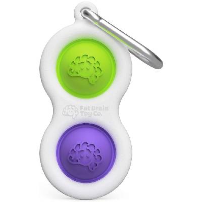 Сензорна играчка-ключодържател Tomy Fat Brain Toys - Simple Dimple, зелена/лилава (F211V)