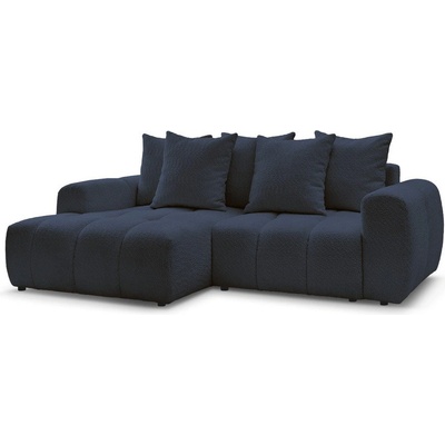 Bobochic Син разтегателен ъглов диван с място за съхранение от букле (ляв ъгъл) Roxelane - Bobochic Paris (108374)