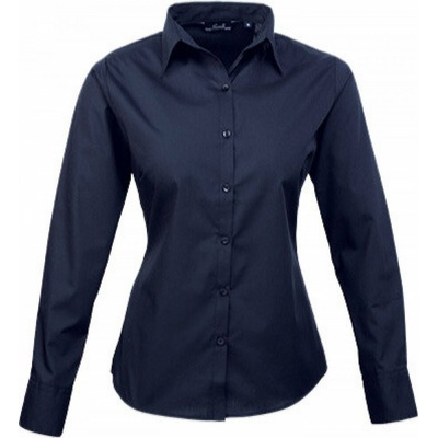 Premier Workwear dámská popelínová košile s dlouhým rukávem modrá námořní