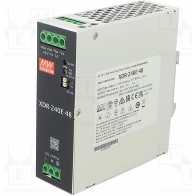 MEAN WELL XDR-240E-48 Napájecí zdroj: spínaný; na lištu DIN; 240W; 48VDC; 0÷5A; OUT: 1