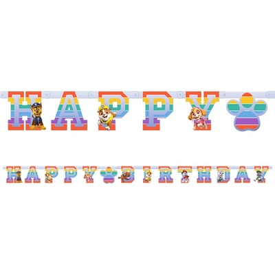 Amscan Banner Happy Birthday Tlapková patrola barevný 180 cm – Zboží Dáma