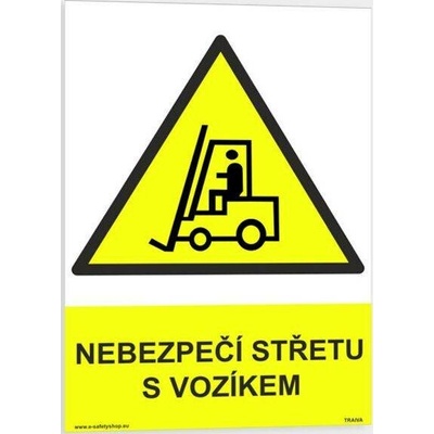 Traiva s.r.o Nebezpečí střetu s vozíkem Verze: Samolepka 210 x 297 mm (A4) tl. 0.1 mm - Kód: 03598