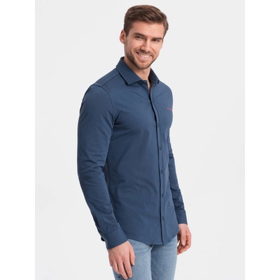 Ombre Clothing Синя мъжка риза от жарсе Ombre Clothing Ombre Clothing | Sin | МЪЖЕ | S