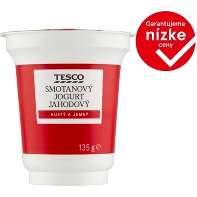 Tesco Smotanový jogurt jahodový 135 g