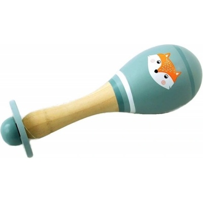 Adam Toys Dřevěné chrastítko rumba koule medvěd šedá