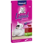 Vitakraft Cat Liquid Snack ТЕЧЕН СНАКС ЗА КОТКИ с говеждо и котешка трева - 6x15 гр