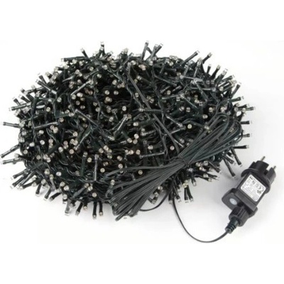 DENR Vánoční světelný řetěz 2000 LED venkovní 200m zelený kabel Barva: RGB