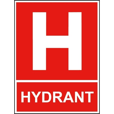 Hydrant - plast/samolepící fólie Materiál: Samolepící fólie, Rozměry značení: 21 x 30 cm