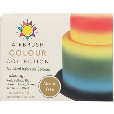 Sugarflair Anglie Sada barev na airbrush bez alkoholu 8x 14ml