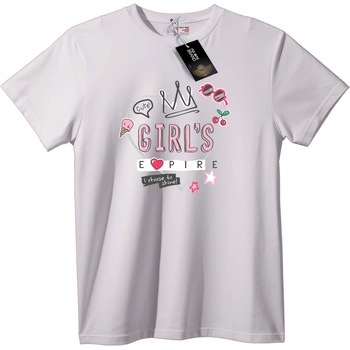 NOONEBRAND Тениска Империя за Момичета - 3XL, White