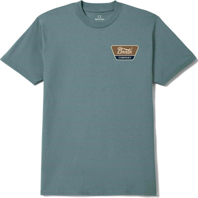 Brixton tričko Linwood S/S Std Ocean Breeze/Brown/Dark Navy