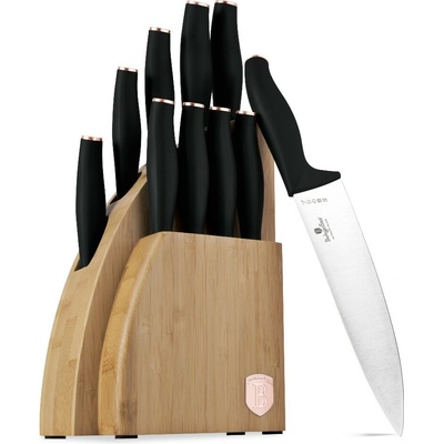 Berlingerhaus Súprava nožov so stojanom BAMBOO 10 ks Matte Black Collection