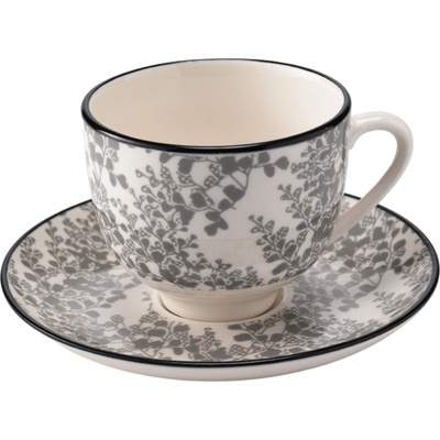 Zafferano Чаша за кафе Tue с чинийка 140 мл сива (TU01014)