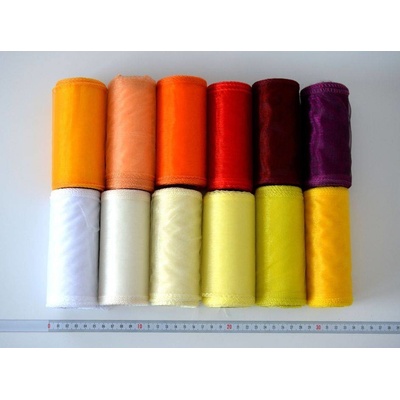 Organza obšitá šířka 12 cm, návin 8 m 2 - KRÉMOVÁ