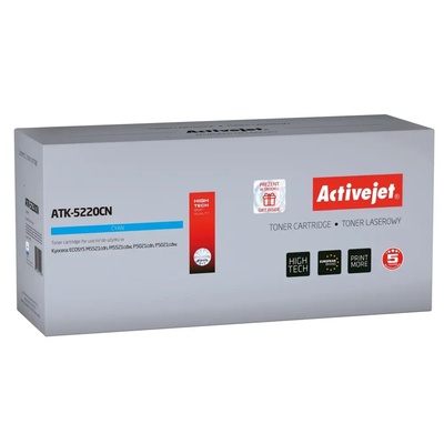 Compatible Тонер Activejet ATK-5220CN (заместител за Kyocera TK-5220C, Supreme, 1200 страници, циан) (ATK-5220CN)