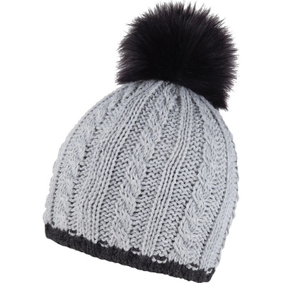 coFEE Braid Knit Zimní čepice šedá-černá