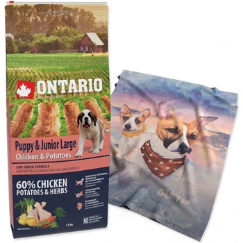 Ontario Puppy & Junior Large Chicken & Potatoes & Herbs 12 kg