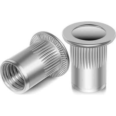 QZKJQDD 40 kusů nýtových matic M6, lisovací matice M6 s plochou hlavou a závitem, kulaté ploché – Hledejceny.cz