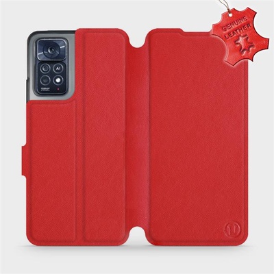 Mobiwear kožené flip Xiaomi Redmi Note 11 Pro 5G - Červené