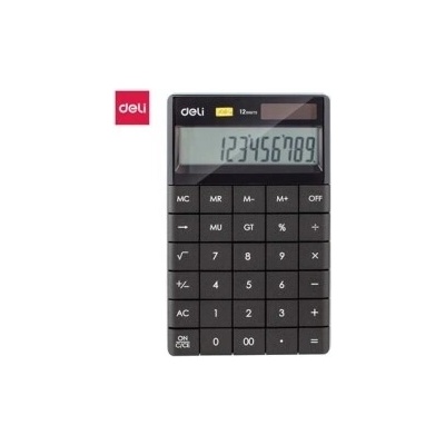 Deli Kalkulačka 12-miestna E1589, čierna
