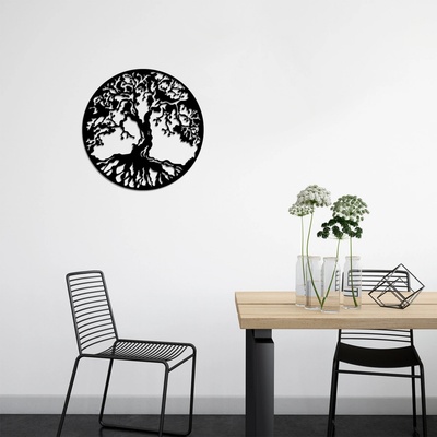 ASIR Nástěnná dekorace kov STROM V KRUHU 60 x 60 cm