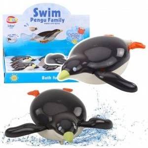 Leantoys Floating Wind-Up Penguin Bath Toy Water Toy Gray 14.5 cm LEAN TOYS