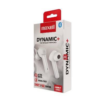 Maxell BT Dynamic+TWS slúchadlá - biele