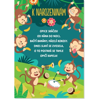 Albi Hrací přání k narozeninám - Opičí kapela