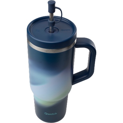 Qwetch Travel cup isotherme inox - Aura - 900ml - Midnight blue