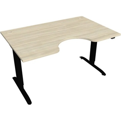 Hobis Office Pro psací stůl Motion MS ERGO 2 Šířka: 140 cm, Barva desky: akát, Barva kovu: černá RAL 9005 Šířka 120-180 cm / 27 barevných variant