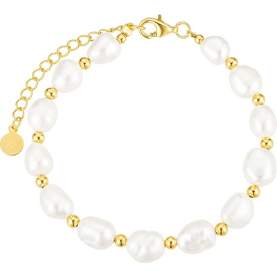 Olivie strieborný perlový náramok GOLD 8803