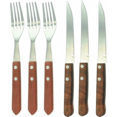 Příbory steakové Rulyt sada 6 ks - stříbrná-hnědá
