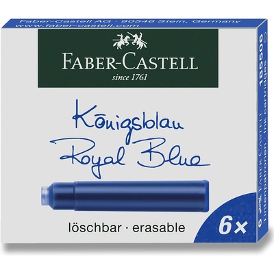 Faber-Castell atramentová krátka modrá – balenie 6 ks