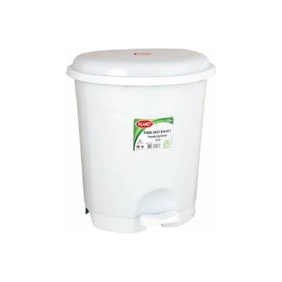 Planet Line Кош за отпадъци Planet , С педал, Пластмасов, 22 л, Бял, 5060140025