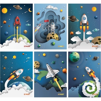 Image 1 of Eurocom Тетрадка Street, А4, ШР, 54л, ВАР (30029-А-STARS)