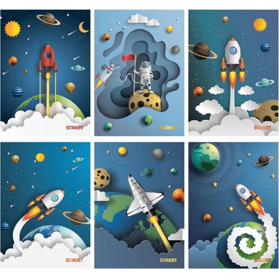 Eurocom Тетрадка Street, А4, ШР, 54л, ВАР (30029-А-STARS)