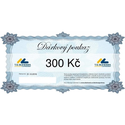 Dárkový poukaz T.S.BOHEMIA 300 Kč TSB0300