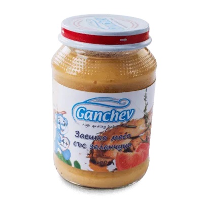Ганчев пюре Заешко месо със зеленчуци