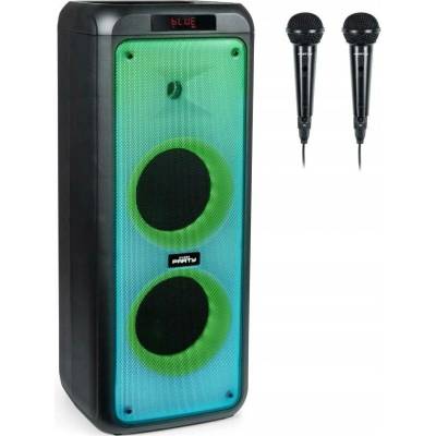 Bluetooth reproduktor 2x mikrofon Party Tower XL Karaoke LED podsvícení 600W