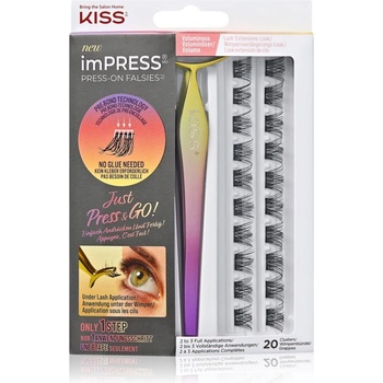 KISS imPRESS Press-on Falsies изкуствени мигли в сноп с възел 02 Voluminous 20 бр