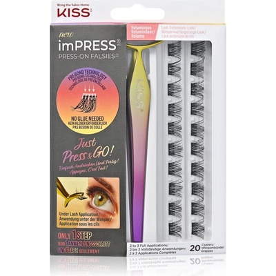 KISS imPRESS Press-on Falsies изкуствени мигли в сноп с възел 02 Voluminous 20 бр