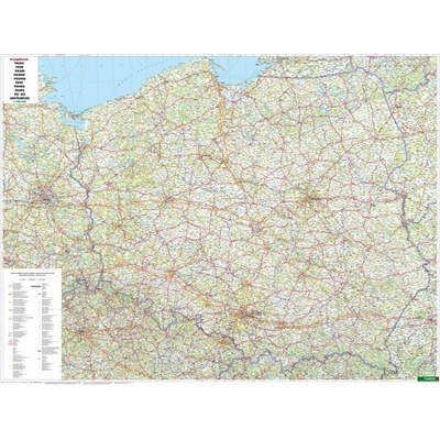 Freytag & Berndt Polsko - nástěnná mapa 126 x 92 cm Varianta: bez rámu v tubusu, Provedení: laminovaná mapa v lištách – Hledejceny.cz
