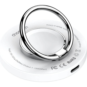 Choetech USB-C Magnetic Wireless Qi Charger Qi15W-A30 - поставка (пад) за безжично зареждане за iPhone с Magsafe (бял)