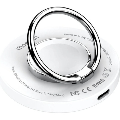 Choetech USB-C Magnetic Wireless Qi Charger Qi15W-A30 - поставка (пад) за безжично зареждане за iPhone с Magsafe (бял)
