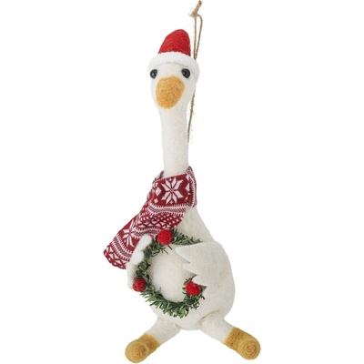 Bloomingville Vánoční ozdoba Arlo Wool bílá barva textil