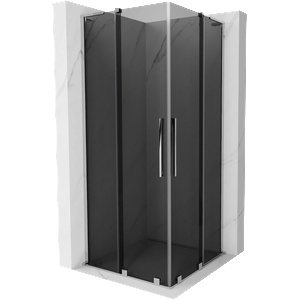 Mexen Velar L Duo плъзгаща се душ кабина 100 x 100 см, графит, хром - 871-100-100-02-43-01 (871-100-100-02-43-01)